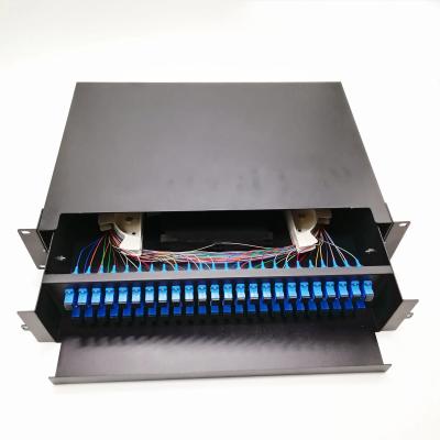 China LC SC Rack Installation 24 Fiber Optic Distribution Frame for 48 Port MTP MPO ODF for sale