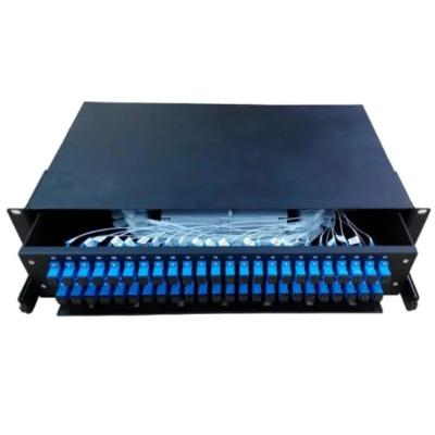 China 48-Port 144-Core LC SC Fiber Optic Equipment 24-Fiber Distribution Frame with MTP MPO ODF Face Plate for sale