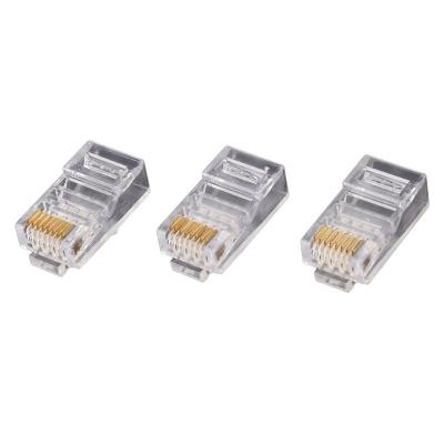 China Customized Ethernet with Gold Plated Pass Through UTP RJ45 Cat5/6 Shielded Connector for sale