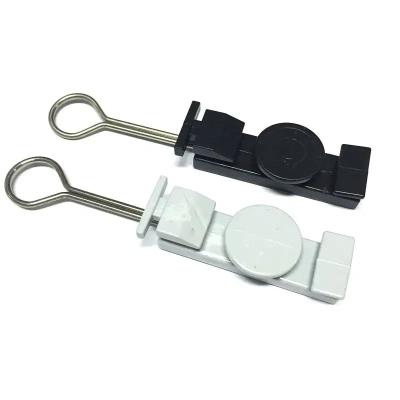 China FTTH High Tension Flat Cable Tension Clamp XS-A11 with Anchor Clips ABS Plastic Open Hook for sale