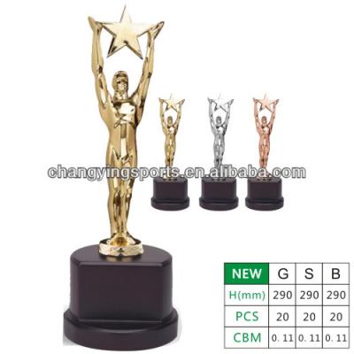 China China OSCAR STAR MATEL TROPHY WOODEN BASE for sale