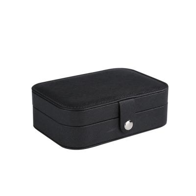 China Jewerry Packaging Small Black Travel Jewelry Leather Storage Case Wholesalers For Women for sale