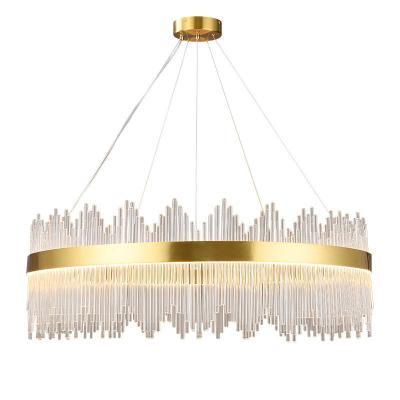 China Modern Cheap Stainless Steel Led Hanging Lamp Hotel Luxury Modern K9 Crystal Chandeliers Hanging Pendant Lights for sale