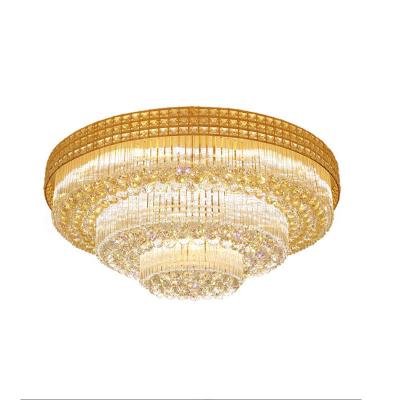 China Modern Modern Crystal Luxury Led Corridor Ceiling Light Staircase Lighting Stainless Steel Pendant Flush Chandelier For Hotel Villa for sale