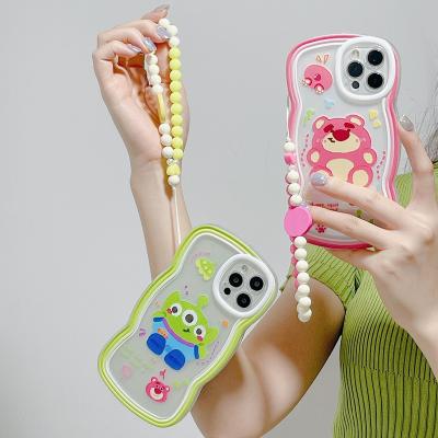 China Cute Fundas Para Instagram Shockproof Phone Case With Strap For Girls Back Cover Pattern Wristband Cell Phone Case For Iphone13 max pro for sale