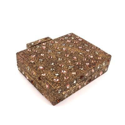 China Metal Frame Fashion Style Handcraft Metal Alloy Women Square Crystal Handbag Ladies Clutch for sale