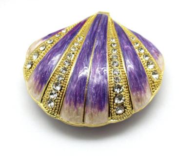 China Unique fashion style crystal and rhinestone jewelry box shell faberge designs for sale