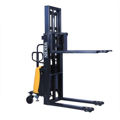 China Hot Affordable Hotels Lithium Battery Hydraulic Lift Hydraulic Pallet Stacker Semi Electric Forklift for sale