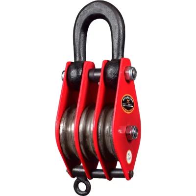 China Hotels Heavy Duty Double Pulley Snatch Swivel Wire Rope Pulley Block Machine for sale