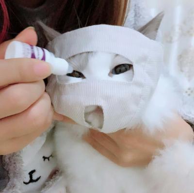 China Sustainable Cotton With Hook Loop Three Size Anti Lick Cry Pet Cat Mouth Cover Muzzle for sale