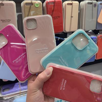 China Official Logo Microfiber Shockproof Liquid Silicone Shockproof Phone Case For iPhone 14 Pro Max Mobile Phone Case For iPhone 14 Max for sale