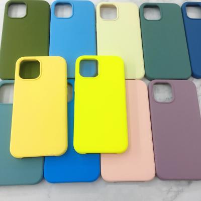 China Hot Selling Rubber Shockproof Silicone Phone Case For iPhone 13 Pro 12 11 XS Max Shockproof Liquid Silicone Phone Case for sale