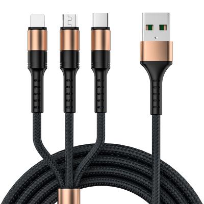 China Mobile Phone Factory Price 5A Fast Charging 3 In 1 Multi USB Cable Fast Charger Micro USB Type C Cable For iPhone Samsung Huawei Oneplus for sale