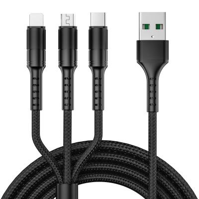 China New Design Factory Price Multi Function Data Transfer Cable 3 in 1 Multi Function Charging Data Cable High Quality Adapter Cable For iPhone Samsung Huawei Xiaomi for sale