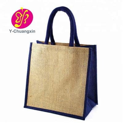 China Gift Factory Sale Jute Shopping Bag Tote Pouch Burlap With Custom Direct Logo for sale