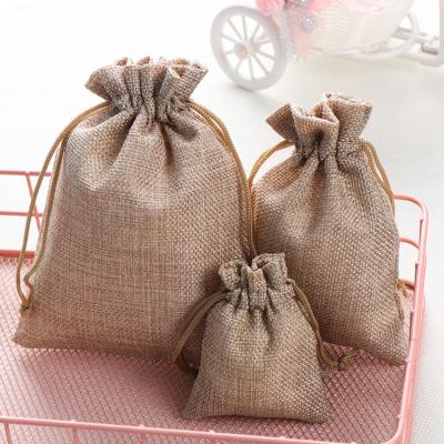 China Custom Organic Hessian Gift Bag Bag with Drawstring for sale