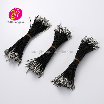 China Custom Accessories Black 50bundle Elastic Cord With Metal Burr End for sale