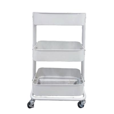 China 3 Tier Storage Cart Multifunctional Rolling Rack Stored With Wheels for sale