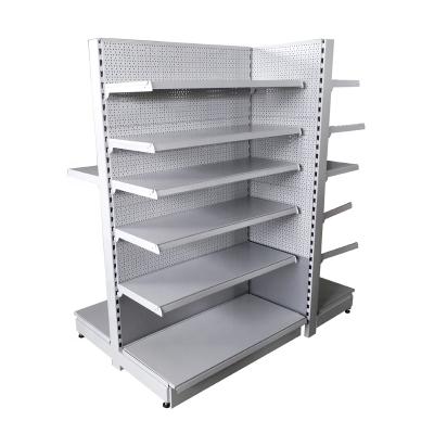 China supermarket double sided perforated rack, steel gondola rack for sale