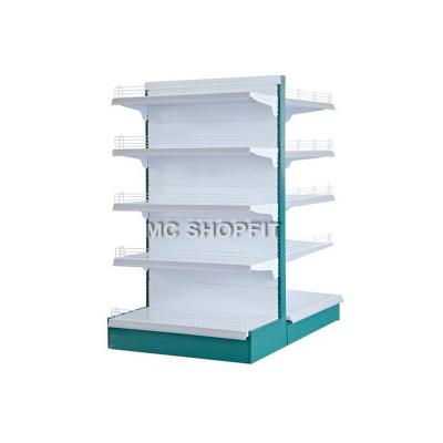 China White Double Sided Heavy Duty Metal Supermarket Shelf for sale