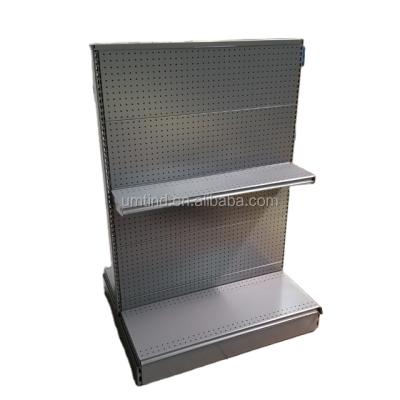 China Shopping mall double sided shelf, gery supermarket shelf with endcap for sale