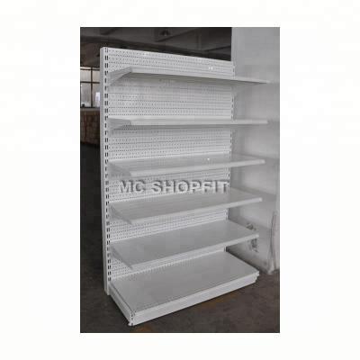 China TEGO single or double shef supermarket 4-5 layers with double and single perforated back panel for sale