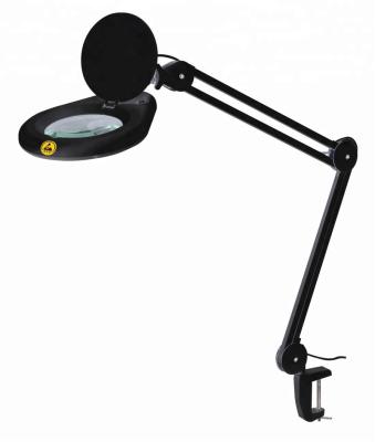 China Industrial Glass Tools ESD Task Light Safe Led Magnifiers Luminous Glass Antistatic Magnifying Lamp for sale