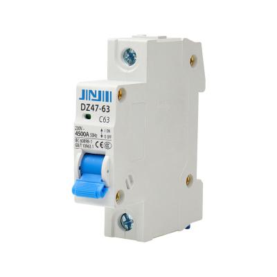 China Wholesale 1P 16 Amp 32 Amp 63 Amp DZ47-63 Pole C16 C32 C63 MCB High Level Single Plastic Silver Copper Electrical Circuit Breaker 50/60Hz 4.5/6KA for sale