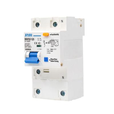 China Plastic Silver Copper DZ47LE-125 Series Residual Current Circuit Breaker RCCB 1P+N 2P 3P 3P+N 4P 63A-125A High Level for sale