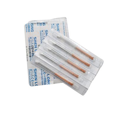 China Body Shenlong Brand Copper Handle Acupuncture Needles 500Psc/Box Disposable Sterile Handle Needles With Tube for sale