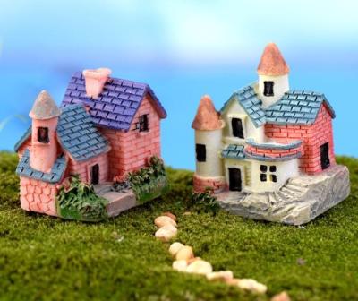 China Europe resin villa figurines gifts mini crafts garden accessories miniature white house for sale