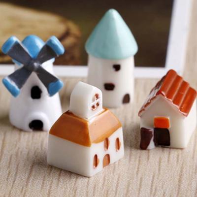 China Europe mini greenhouse figurines miniature colorful kite train garden accessories fairy house for sale