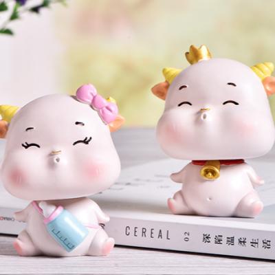 China Resin /plastic 2021 Shop Ornament Spring Festival Decoration Home Car Cow Chinese New Year Gift for sale