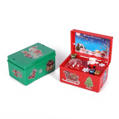 China Plastic LED Christmas Music Box Home Decoration Wedding Birthday Christmas New Year Gifts Nightmare Front Christmas Music Box for sale