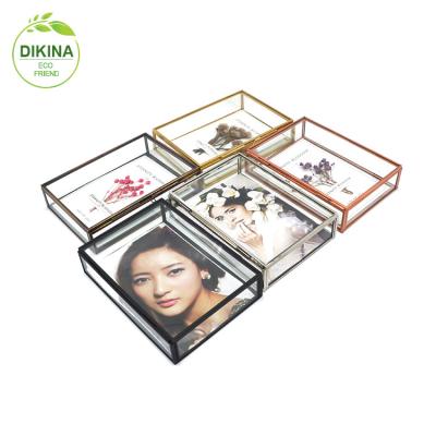 China 8 Colors Gold Brass Color Glass Photographer Boxes For Print Rack Proof 4 X 6 5 X 7 Photo Glass Box for sale