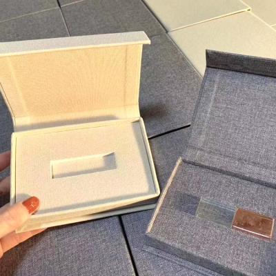 China Usb 2.0 3.0 Gift Wooden Box Canvas Wedding Folio Crystal Viable Packing Metal Case for sale