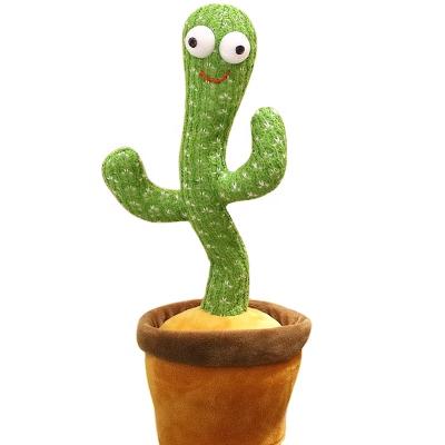 China Funny Educational Toy Ornaments Plush Cactus Dancing Toy Twists Learn To Speak Record And Sing Fun Electronic Luminous Children's Gifts for sale