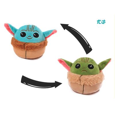 China Reversible 7inch Plush Baby Yoda Plushie Toys Double Sided Flip Plush Toy Green To Blue for sale