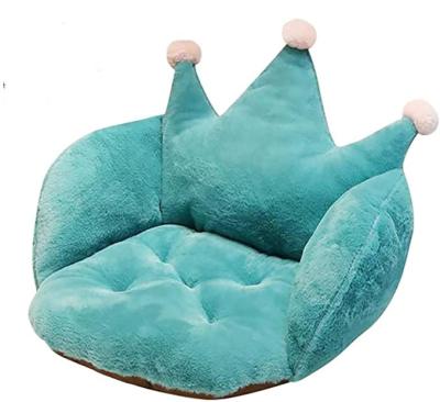 China Soft Crown Plush Cushion Anti-Static Relieve Seat Pad Green Desk Comfortable Warm Seat Pillow Armchair Seat Support Relieves Back Tailbone Sciatica for sale