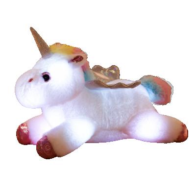 China Soft White Glow Plush Toy Nightlight Companion Gift Of Light Up Luxury Unicorn LED Stuffed Animal For Kids On Christmas Birthday Any Festi for sale