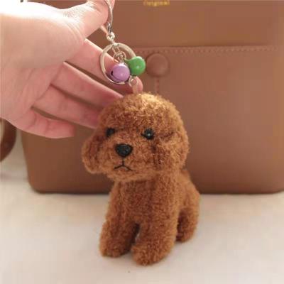 China 5 Inch Anime White Teddy Dog Plush Toy Cute Plush Dog Handbag Plush Handbag Key Chain Pendant for sale