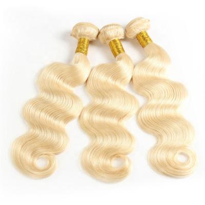 China Body Wave 100% Virgin Hair 613 Blonde Color Body Wave Hair Bundle Unprocessed Soft Soft Luster for sale