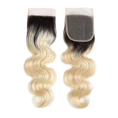 China Unprocessed Body Wave Virgin Hair 1B/613 Body Wave 4X4 Closure for sale