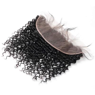 China Lasting Curly Customize Hair Wraps For Vietnamese Hair Extensions 13x4 Inch Deep Wave Lace Headband for sale