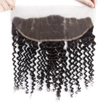 China Hot Deep Wave Beauty Hair Pre Plucked 13x4 To Lace Frontal Deep Wave Tangle Free Cuticle Aligned Hair Band for sale