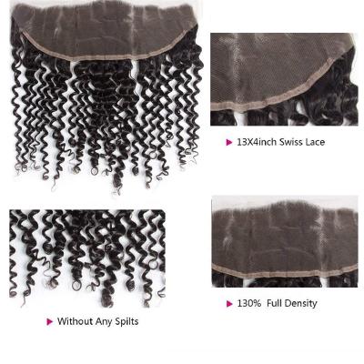 China None Gray Lace Frontal Brazilian Human Hair Inch 10 20 Inch 13x4 Inch Deep Curly Baby Hair for sale