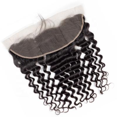 China Wholesale Fast Delivery Peruvian Curly Hair Extensions Chemical Unprocessed 13x4 Deep Wave Headbands for sale