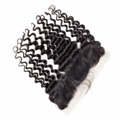 China Deep Curly Sheer 13x4 Hd Thin Swiss Lace Headband,Indian Virgin Hair Deep Curly Headbands With Baby Hair for sale