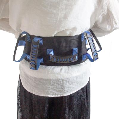 China Version 3 Colors 7 Grips Nylon And Sandwich Mesh Cloth Transfer Convenient Improved Rubber Gait Belt For Patient Elderly for sale