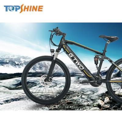 China Aluminum alloy full suspension 26inch ebike GPS locating 48V 350W 500W electric bicycles with colorful LCD display for sale